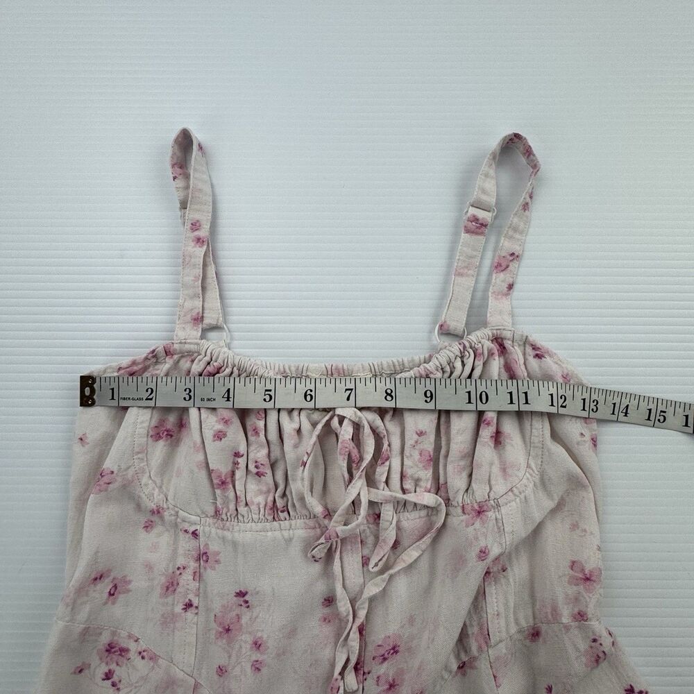 Sim & Sam Floral Linen Blend Maxi Dress Womens M Pink Cottagecore Prairie - Picture 7 of 9